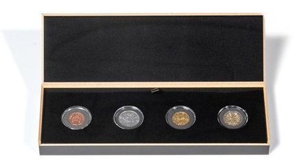 LUXOR - Møntboks til 4 mønter i UNI GRIPS S rund møntkapsel