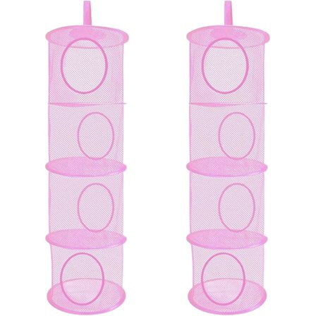 Riippuva verkkosäilytysverkko, 2 kpl kokoontaitettava riippuva lelusäilytys, 4 lokeroa kokoontaitettava riippuva säilytyskori Pehmolelusäilytysverkko