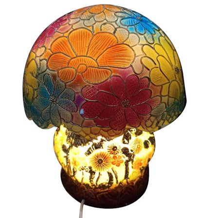 Bordslampa i Tiffany-stil med växtmotiv, bordslampa nattlampa, vintage skrivbordslampor dekorativ sänglampa för hemsovrum(A)