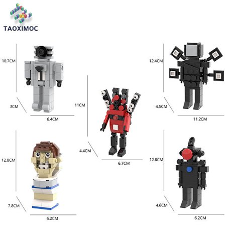 Mub- Toalett man monitor Skibidi byggsten leksak Julklapp 627 toalett fem delar set