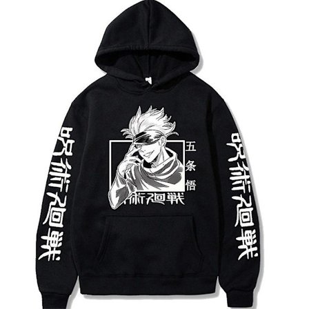 Aikuisten Jujutsu Kaisen Anime Huppari Gojo Satoru Printti Luvtröjor Toppar Pusero Sweatshirt Presenter