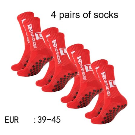 【4-pack】 Football Socks with Grip & Comfort - For Training and Match