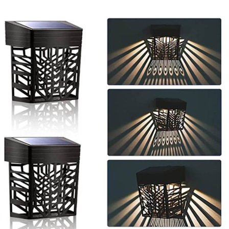 2pcs Solar Deck Lights Solar Fence Lights Outdoor Waterproof Decorative Lights
