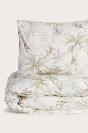 Newbie | Sengesett jungel 140 x 200 | Offwhite