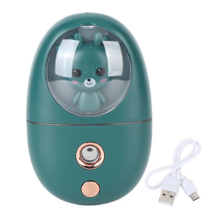 Cute Animal Facial Mist Sprayer USB Uppladdningsbar Mini Eye Face Fuktare för resor 35ml 500mah Grön