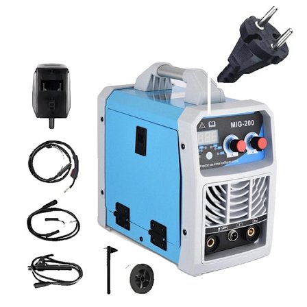 Svetsmaskin, ARC/MIG/TIG-förmågor, Gas/No-Gas MIG-svetsning, 220V EU-kontakt Blå