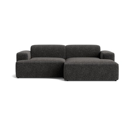 Madrid chaiselong sofa, højrevendt - Genesis Antracit - 240x101x73 - Flyder Sofa med bred chaiselong og dybt sæde - Antracitgrå