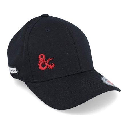 Dungeons & Dragons - Zwart flexfit Cap - Small Red Ampersand Logo Side Black Flexfit @ Hatstore