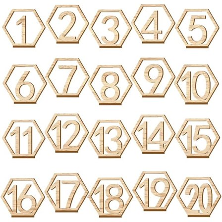 20 st bröllopsbordnummer 1 till 20 festbordnummer i trä