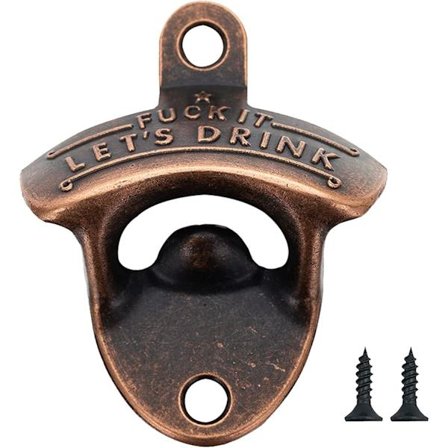 Väggmonterad kapsylöppnare för öl, gjutjärns kapsylöppnare väggmonterad, rustik retro stil vintage kapsylöppnare för öl för bar, kök Vintage Rost