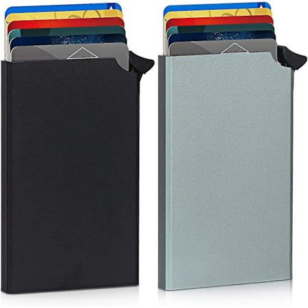 Crday Kreditkort Holder Til Mænd Metal Kort Holder Tegnebog Pop Up Tegnebog Klip - Rfid Gave