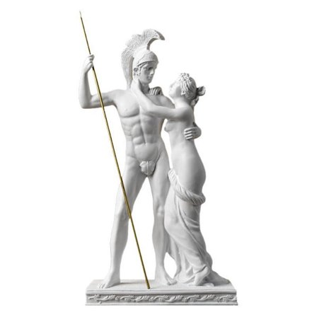 Ares og Kvindelig Figur Skulptur Statue – Nordisk Mytologi Resin Ornamenter til Hjemmekunstindretning, Klassisk Kriger og Kvinde Design til Tegning 