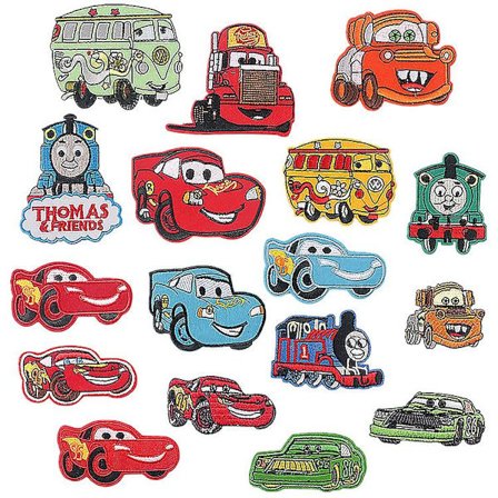 【PP】17 Stykker Barn Stryke-på-lapper Med Biler Thomas Sy-på-lapp Barn Stryke-på-lapp Barn Kneforsterkning Stryke-på-lapp Jeans Klær