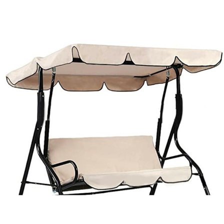 Balkonskygge Sejldug, Udendørs Havegyngesædebetræk, Udendørs Vandtætte Markiser, Gyngesolskærm (Beige, 195 x 125 x 15cm)