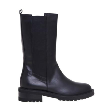 Via Roma 15, Chelsea Boots in leather with 3/4 legs Czarny, Kobieta, Rozmiar: 40 EU
