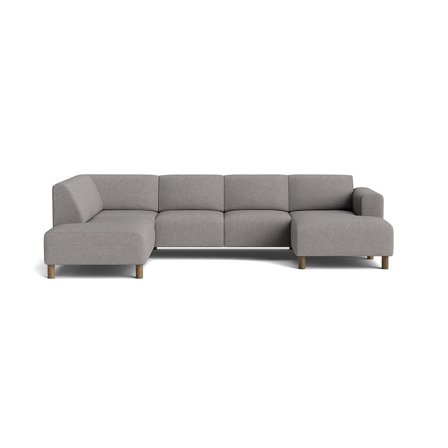 Toledo U-Form Sofa, rechts, modernes Design in Loop Grau, bequeme Nozag-Federung, komfortable Polsterung, großzügige Wohnlandschaft, 78cm