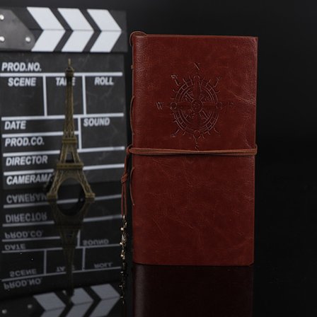 Läderjournal Notebook, Vintage Läder Notebook Påfyllningsbar Dagbok Planerare