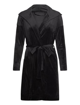 Robe Short Velours Hood Morgenkåpe Svart Hunkemöller*Betinget Tilbud