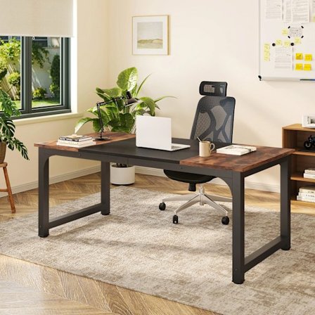 Konferencebord/skrivebord 160 × 80 cm - Brun/Sort