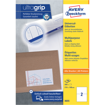 Avery Etikett 210x148 mm