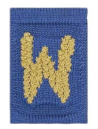 Knitted Letter W, Blue Home Kids Decor Decoration Accessories-details Blue Smallstuff