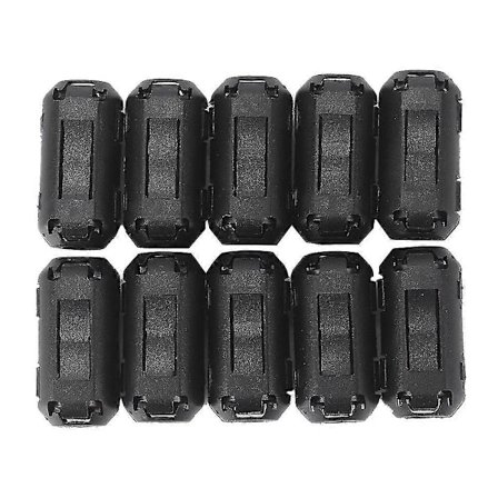 10 kpl Musta Klipsikiinnitteinen RFI EMI Häiriösuodatin Ferriittiydin 5 mm Kaapelille