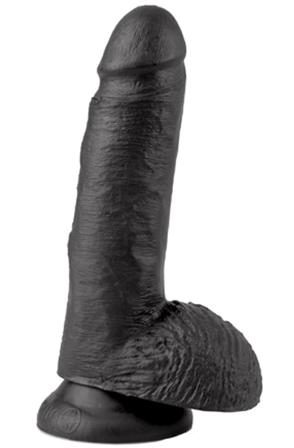 Pipedream King Cock With Balls Black 18 cm Dildo - Blushme.se