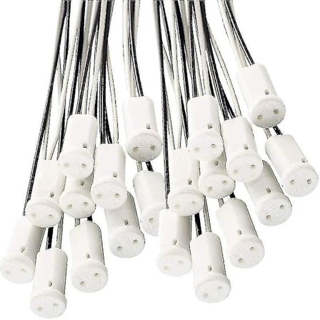25 delar G4 Lamphållare G4 Socket Lamphållare Med Keramisk Hållare För G4 Led Halogen Lampa, 10cm Kabel