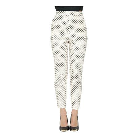 Elisabetta Franchi Cigarette Bukser With Polka Dots inbo, Dame Chinos