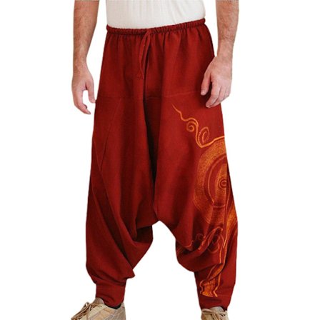 Mænd Yoga Bukser Boheme Stil Plisseret Oversized Special Harem Bukser