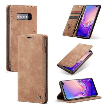Caseme Samsung Galaxy s10 Plus Støtabsorberende Skinnetui Med Deksel - Brun