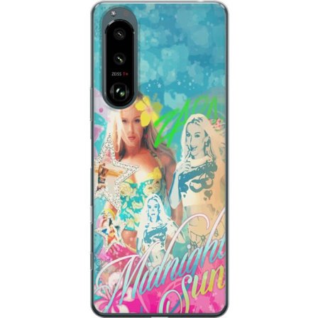 Kompatibel Mobilcover til Sony Xperia 5 III Eventyrverden med Steve, Creeper og dyr i farverig blokgrafik