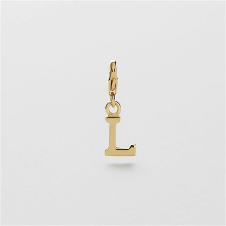 L Letter Charm - 24K GULDPLÄTERAT STERLING SILVER - Safira