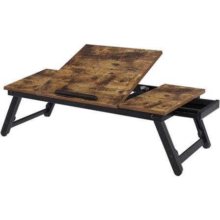Rootz Laptopbord - Laptopställ - Notebookbord - Frukostbricka - Vikbara ben - Höjdjusterbara - Upp till 14,3 tum - Brun - Svart - 71 x 35 x 23 cm