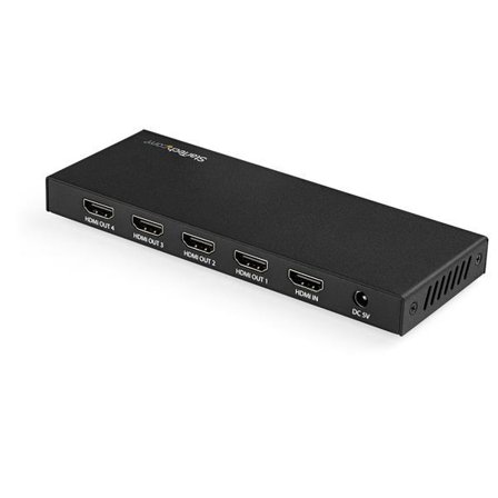 StarTech HDMI Splitter - 4-Port - 4K 60Hz - HDMI Splitter 1 In 4 Out - 4 Way HDMI Splitter - HDMI Port Splitter (ST124HD202) - video/lyd-splitter - 4