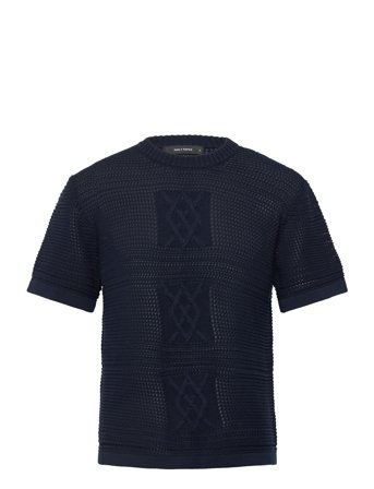 Daily Paper Crochet T-Shirt - Navy - S