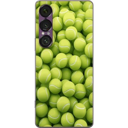 Kompatibel Mobilcover til Sony Sony Xperia 1 VII Mønster af grønne tennisbolde i høj detalje, sporty motiv med gentagende tekstur og stærke farver