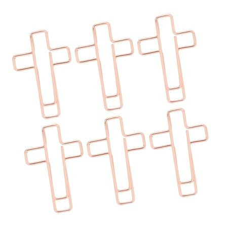 100 stk. kryss-papirklips, rosegull, metall, papirklemmer for dokumentsortering og organisering