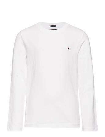 Boys Basic Cn Knit L/S T-shirts Long-sleeved T-shirts Hvit Tommy Hilfiger*Betinget Tilbud