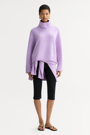 Soft Goat - Girlfriend turtleneck - Women cashmere sweater - XL - Lavender