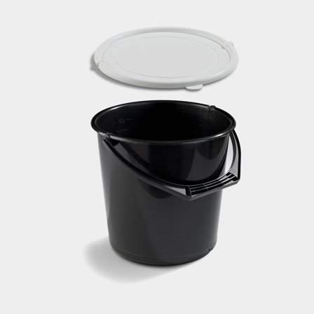 Ämpäri kannella Nordiska Plast, musta, 10 litraa
