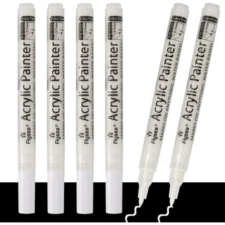 Vit Permanent Markör, Vit Permanent Markör, Vit Akrylfärgpenna, Vattentät Akrylmarkör