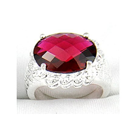 Silver RING Röd Kunzit ÄDELSTEN