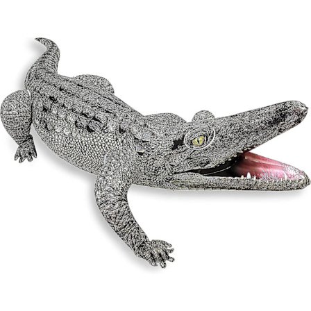 Realistisk oppustelig alligatorlegetøj, perfekt til sumpfestdekorationer, krokodillepranks til voksne børn, til pool, dam, have og terrasse