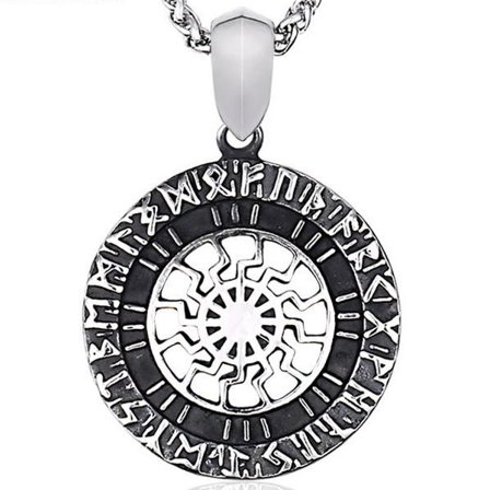Pendant - Nordic Mythology - Sun wheel with runes