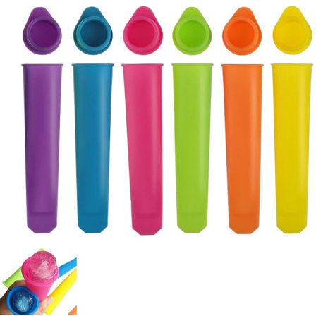 6-delt silikone ispindeform sæt, genanvendeligt, velegnet til gør-det-selv ispindefremstilling.