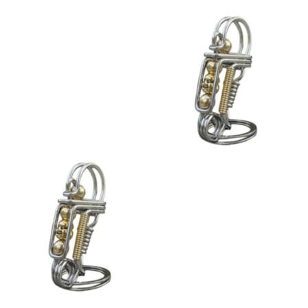 1/2/3 Män Creative Metal Handgjord Nyckelring Ring Bil Nyckelring Silver Style 2 2Set