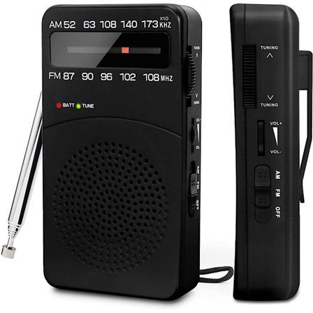 VHF/FM/AM-radio batteridriven liten, transistorradio världsradio