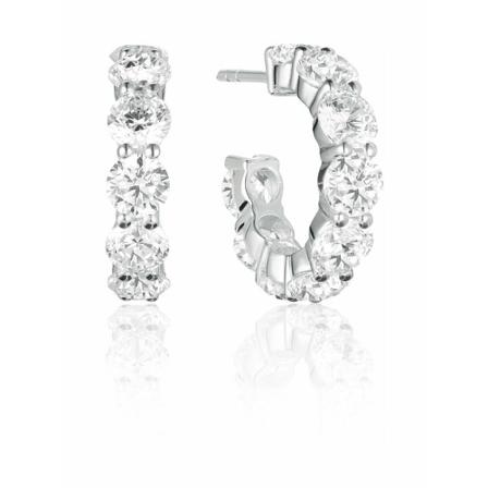Sif Jakobs, Earrings Belluno Creolo Grijs, Dames, Maat:ONE Size