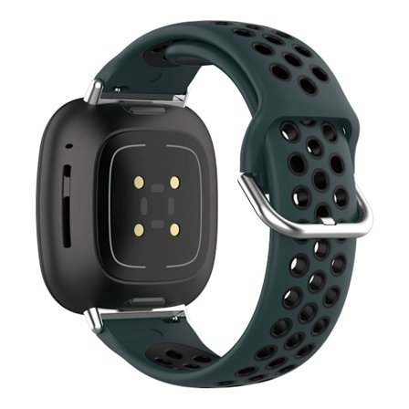 Fitbit Sense 2 / Versa 4 dubbelfärgat klockarmband i silikon - Olivgrön / Svart